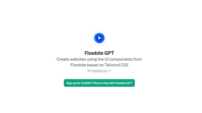 Flowbite GPT - Generate Websites Via Flowbite’s UI components